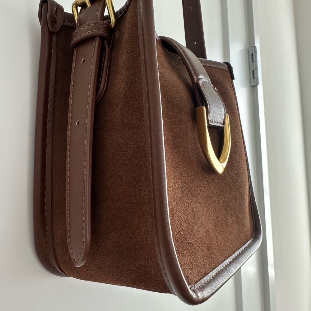 Rachel Zoe Brown Crossbody Bag with Gold Accent